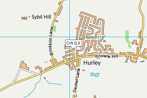 CV9 2LX map - OS VectorMap District (Ordnance Survey)
