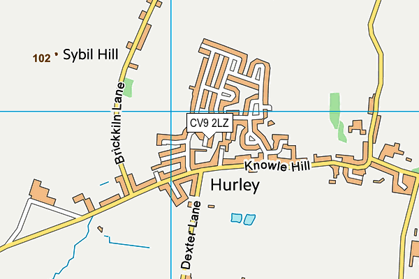 CV9 2LZ map - OS VectorMap District (Ordnance Survey)