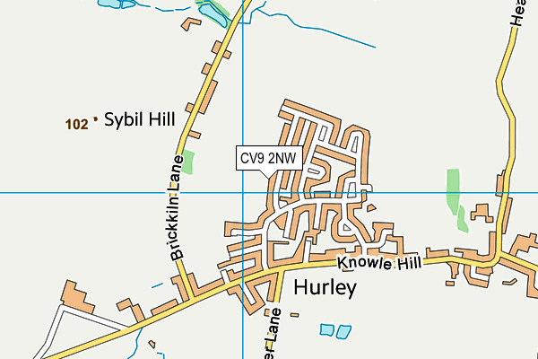 CV9 2NW map - OS VectorMap District (Ordnance Survey)