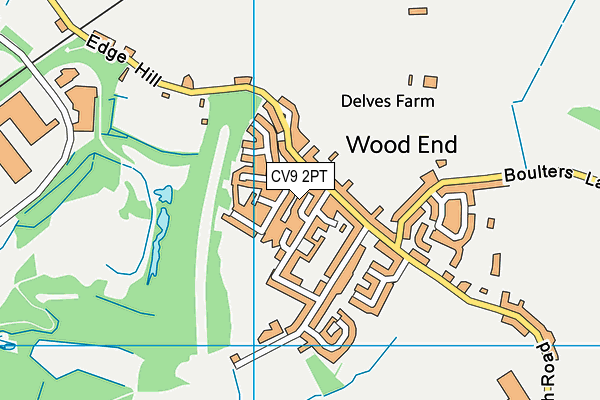 CV9 2PT map - OS VectorMap District (Ordnance Survey)