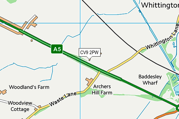 CV9 2PW map - OS VectorMap District (Ordnance Survey)