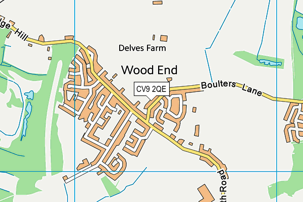 CV9 2QE map - OS VectorMap District (Ordnance Survey)