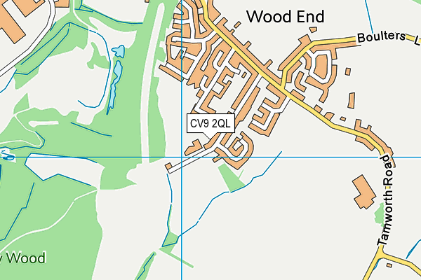 Wood End Primary School map (CV9 2QL) - OS VectorMap District (Ordnance Survey)