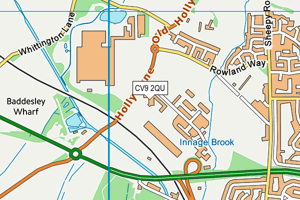 CV9 2QU map - OS VectorMap District (Ordnance Survey)