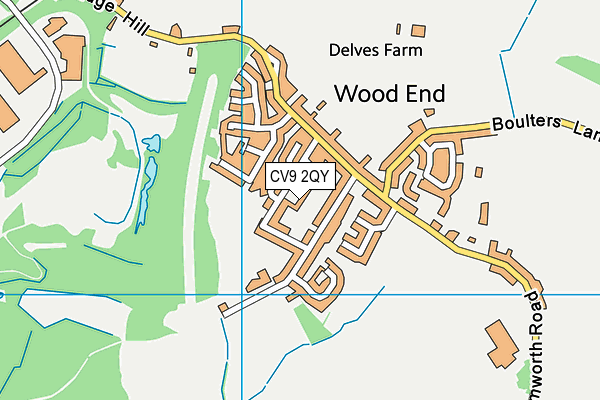 CV9 2QY map - OS VectorMap District (Ordnance Survey)