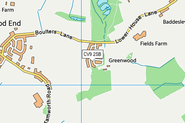 CV9 2SB map - OS VectorMap District (Ordnance Survey)