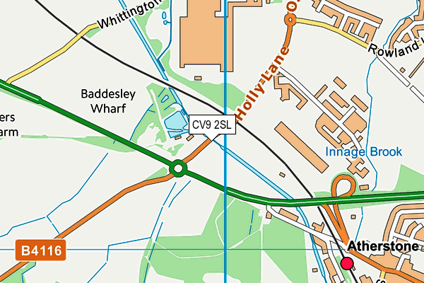 CV9 2SL map - OS VectorMap District (Ordnance Survey)