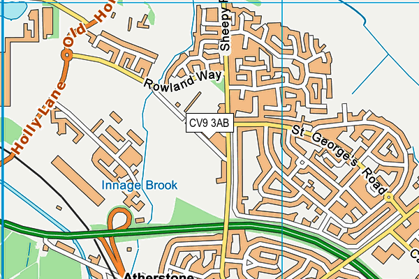 CV9 3AB map - OS VectorMap District (Ordnance Survey)