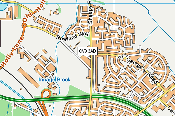 Atherstone Town Cfc (Gam Civils Stadium) map (CV9 3AD) - OS VectorMap District (Ordnance Survey)
