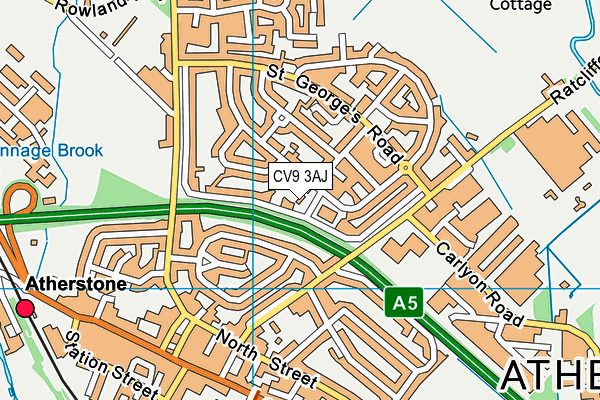 CV9 3AJ map - OS VectorMap District (Ordnance Survey)