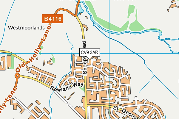 CV9 3AR map - OS VectorMap District (Ordnance Survey)