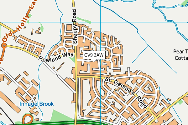 CV9 3AW map - OS VectorMap District (Ordnance Survey)