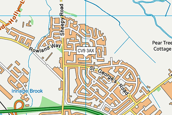 CV9 3AX map - OS VectorMap District (Ordnance Survey)