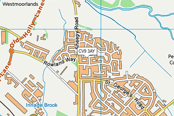 CV9 3AY map - OS VectorMap District (Ordnance Survey)
