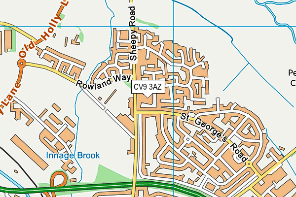 CV9 3AZ map - OS VectorMap District (Ordnance Survey)