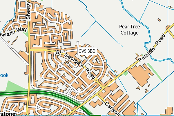 CV9 3BD map - OS VectorMap District (Ordnance Survey)