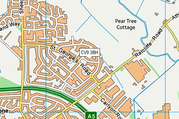 CV9 3BH map - OS VectorMap District (Ordnance Survey)