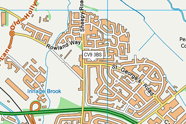 CV9 3BS map - OS VectorMap District (Ordnance Survey)