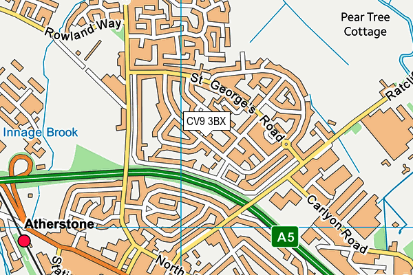 CV9 3BX map - OS VectorMap District (Ordnance Survey)