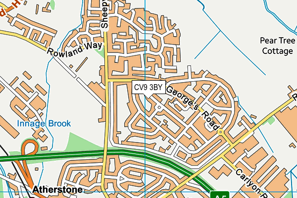 CV9 3BY map - OS VectorMap District (Ordnance Survey)