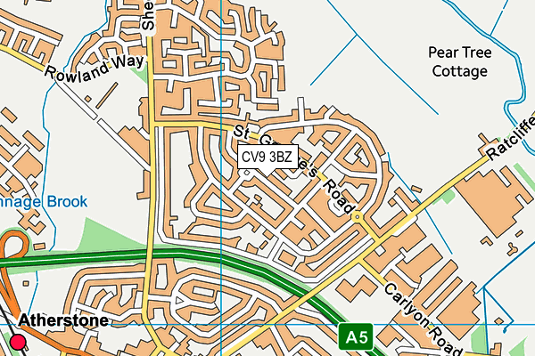 CV9 3BZ map - OS VectorMap District (Ordnance Survey)