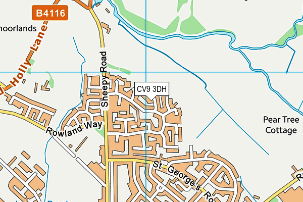 CV9 3DH map - OS VectorMap District (Ordnance Survey)