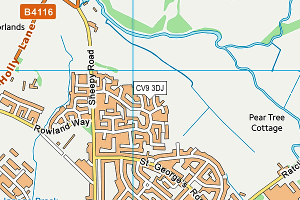 CV9 3DJ map - OS VectorMap District (Ordnance Survey)