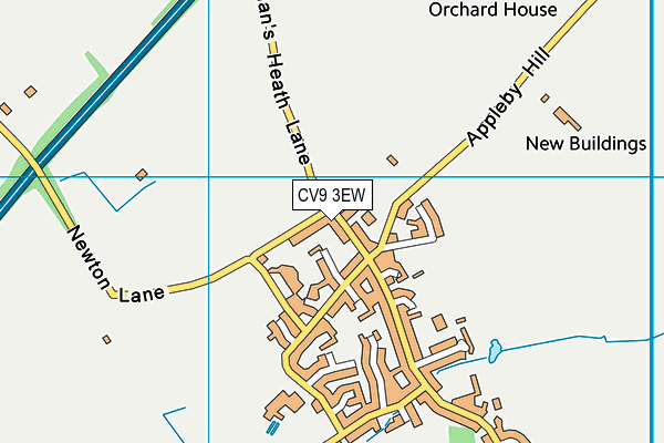 CV9 3EW map - OS VectorMap District (Ordnance Survey)