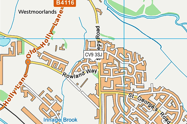 CV9 3SJ map - OS VectorMap District (Ordnance Survey)