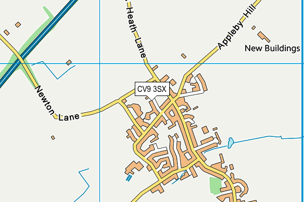 CV9 3SX map - OS VectorMap District (Ordnance Survey)