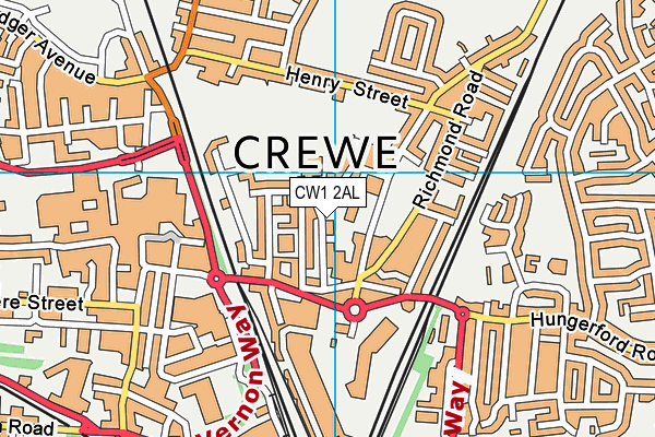 CW1 2AL map - OS VectorMap District (Ordnance Survey)