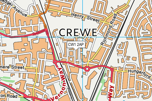 Crewe & District Youth Centre (Closed) map (CW1 2AP) - OS VectorMap District (Ordnance Survey)