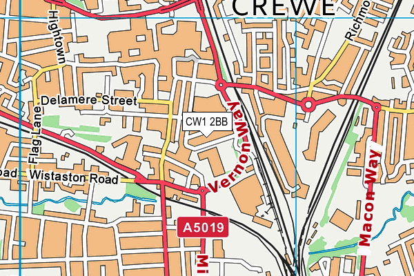 Crewe Lifestyle Centre map (CW1 2BB) - OS VectorMap District (Ordnance Survey)