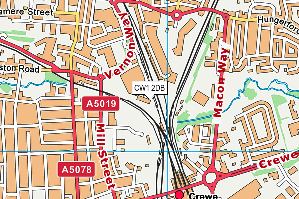 CW1 2DB map - OS VectorMap District (Ordnance Survey)