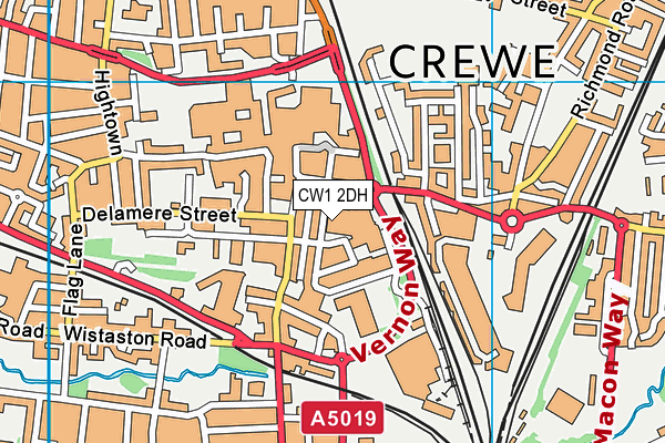 CW1 2DH map - OS VectorMap District (Ordnance Survey)