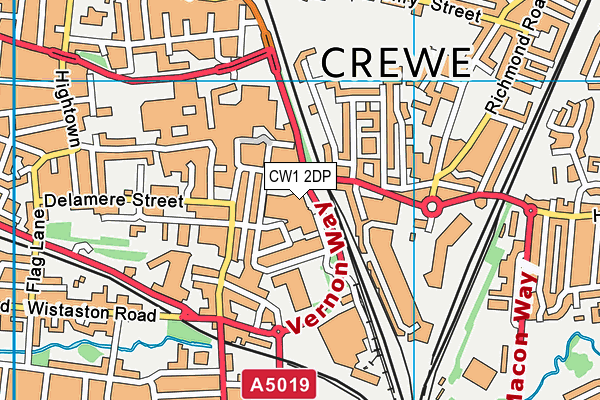 CW1 2DP map - OS VectorMap District (Ordnance Survey)