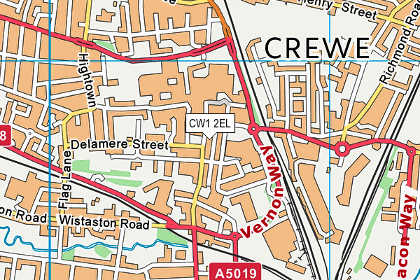 CW1 2EL map - OS VectorMap District (Ordnance Survey)