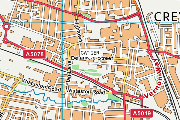 CW1 2ER map - OS VectorMap District (Ordnance Survey)