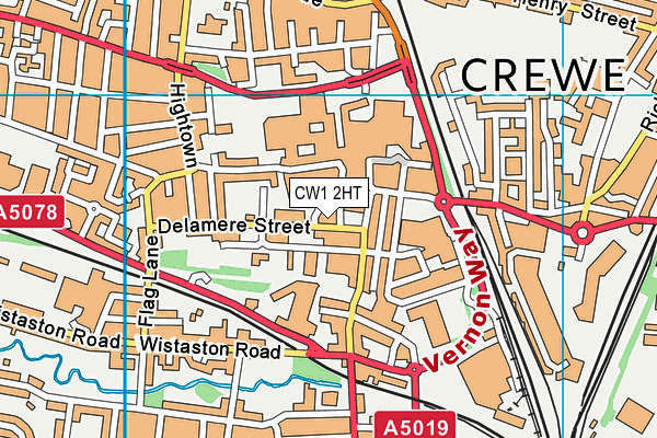 CW1 2HT map - OS VectorMap District (Ordnance Survey)