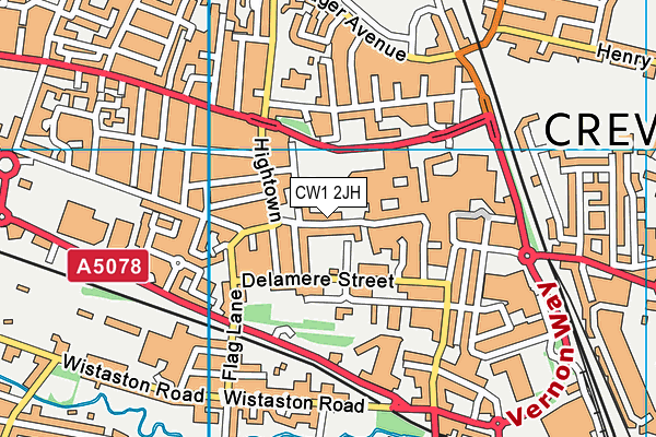 CW1 2JH map - OS VectorMap District (Ordnance Survey)