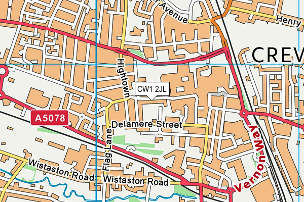 CW1 2JL map - OS VectorMap District (Ordnance Survey)