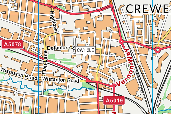 CW1 2LE map - OS VectorMap District (Ordnance Survey)