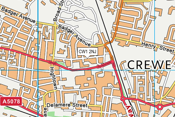 CW1 2NJ map - OS VectorMap District (Ordnance Survey)