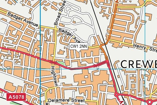 CW1 2NN map - OS VectorMap District (Ordnance Survey)