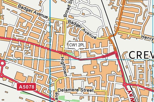 CW1 2PL map - OS VectorMap District (Ordnance Survey)