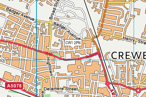 CW1 2PN map - OS VectorMap District (Ordnance Survey)
