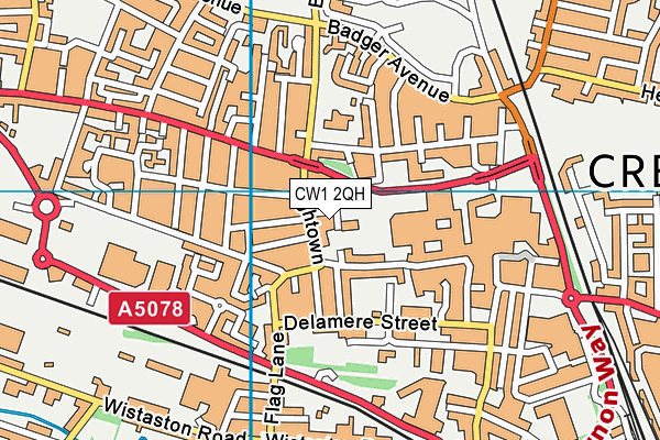 CW1 2QH map - OS VectorMap District (Ordnance Survey)