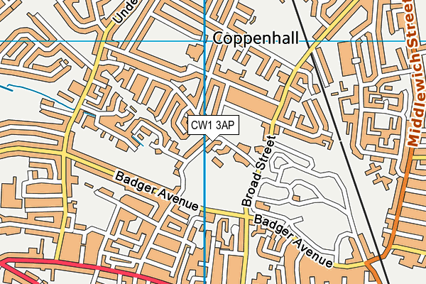 CW1 3AP map - OS VectorMap District (Ordnance Survey)