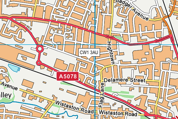 CW1 3AU map - OS VectorMap District (Ordnance Survey)