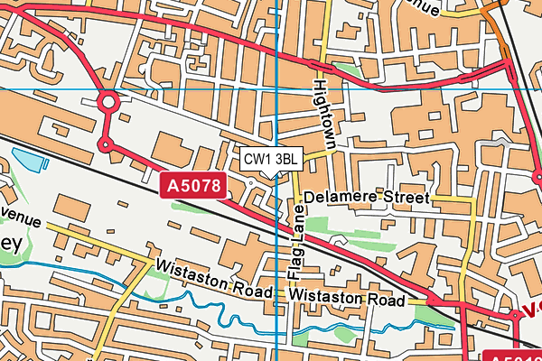 CW1 3BL map - OS VectorMap District (Ordnance Survey)